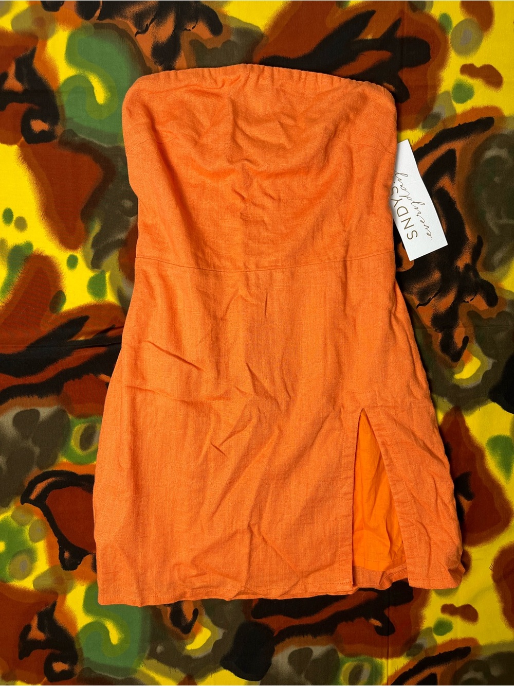 NWT SNDYS Serena Mini Dress in Orange Womens Size XS
